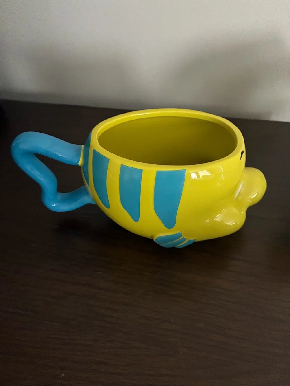 Disney Yellow and Blue Flounder Ceramic Planter Mug